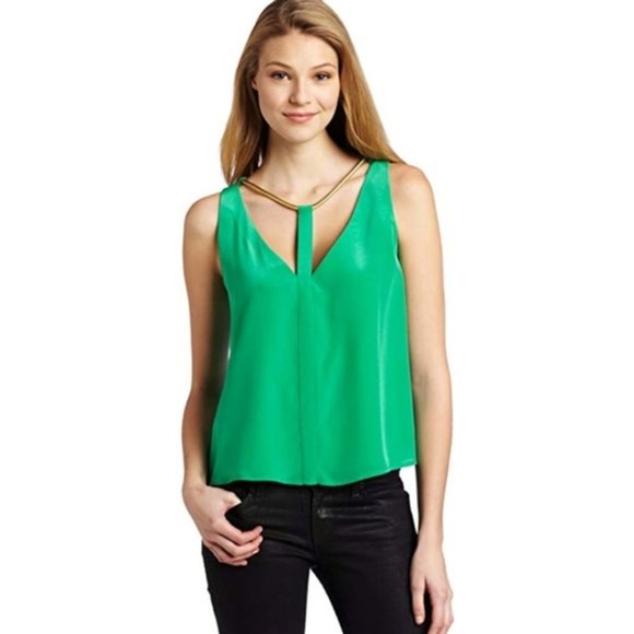 [BCBGMaxAzria] Nydia Silk V-neck Tank S - Picture 8 of 8
